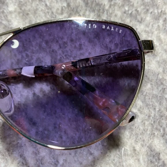 Ted Baker Silver and Lavender Cat Eye Sunglasses - Picture 2 of 11